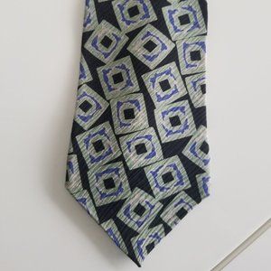 FRANK STELLA Geometric Design Italian Silk Tie